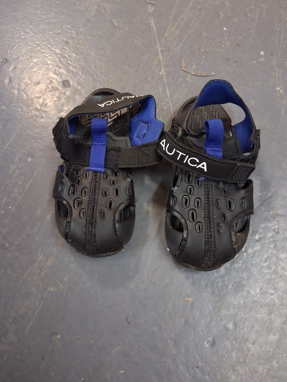 Nautica Kids Black and Royal Blue Water Sandals